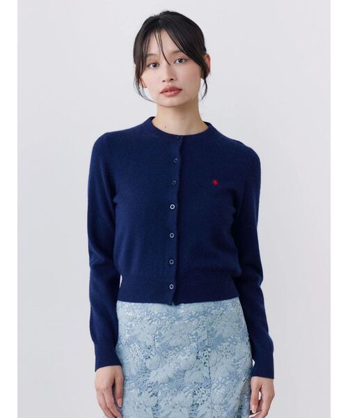 TONAL(トーナル)の「【POLOBCS】カシミア100クルーニットカーデ(カーディガン/ボレロ・レディース・ライトブルー/グレー/ネイビー・MEDIUM)」の3枚目の写真