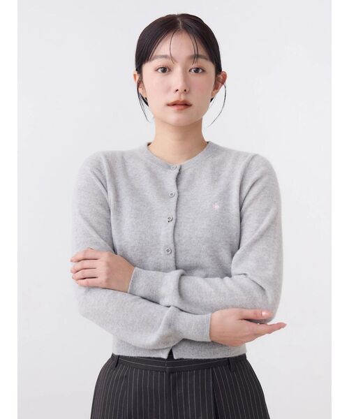 TONAL(トーナル)の「【POLOBCS】カシミア100クルーニットカーデ(カーディガン/ボレロ・レディース・ライトブルー/グレー/ネイビー・MEDIUM)」の9枚目の写真