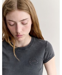 CIRCLE STAMP FADED FITTED TEE-SHIRT