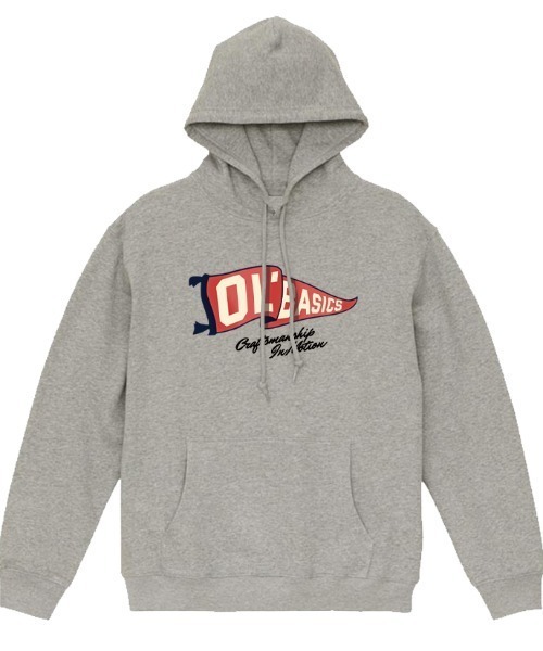 Ol' Basics(オールベーシックス)の「Ol' Basics(オール・ベーシックス) プルパーカー スウェット フラッグイラスト ロゴ プリント 裏毛 トップス メンズ ユニセックス(パーカー・メンズ・ミックスグレー/ホワイト/ブラック・XL/M/L)」の3枚目の写真