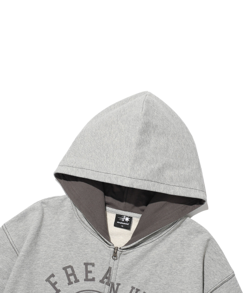 NICE GHOST CLUB（ナイスゴーストクラブ）の「カレッジロゴ ジップアップパーカー グレー(NG2GFUM485A)（パーカー・レディース・グレー・SMALL/MEDIUM）」の3枚目の写真