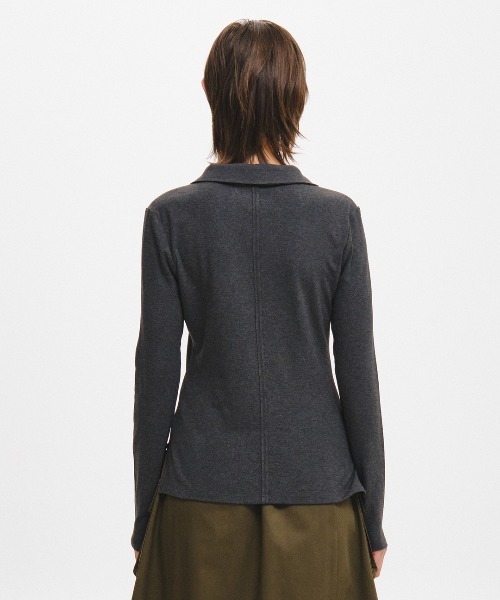 GENERAL IDEA(ジェネラルアイデア)の「【GENERAL IDEA】カットディテールオープンカラーTシャツ / CUT DETAIL OPEN-COLLAR T-SHIRT(Tシャツ/カットソー・レディース・チャコール/ブラック・L/M/S)」の11枚目の写真