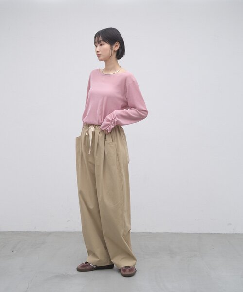 CIAOPANIC TYPY(チャオパニックティピー)の「∴袖くしゅくしゅフロッキーベロアトップス(Tシャツ/カットソー・レディース・グレー/ピンク/ブルー/キャメル・ONE SIZE)」の21枚目の写真