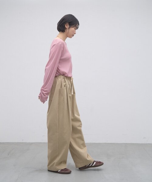CIAOPANIC TYPY(チャオパニックティピー)の「∴袖くしゅくしゅフロッキーベロアトップス(Tシャツ/カットソー・レディース・グレー/ピンク/ブルー/キャメル・ONE SIZE)」の10枚目の写真