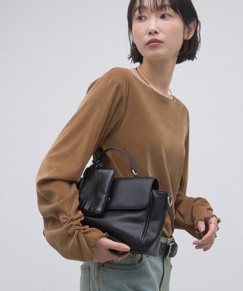 CIAOPANIC TYPY(チャオパニックティピー)の「∴袖くしゅくしゅフロッキーベロアトップス(Tシャツ/カットソー・レディース・グレー/ピンク/ブルー/キャメル・ONE SIZE)」の13枚目の写真