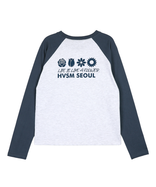 HAVISM(ヘビズム)の「W NAME CARD RAGLAN L/S TEE(MELANGE WHITE)(Tシャツ/カットソー・レディース・その他・FREE)」の1枚目の写真