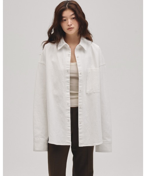 TODAYFUL（トゥデイフル）の「Cottontwill Over Shirts（シャツ/ブラウス・レディース・ホワイト/ブラック・FREE）」の15枚目の写真