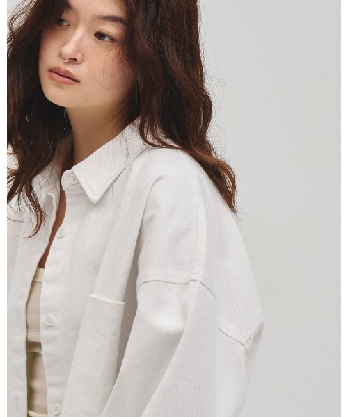 TODAYFUL（トゥデイフル）の「Cottontwill Over Shirts（シャツ/ブラウス・レディース・ホワイト/ブラック・FREE）」の4枚目の写真