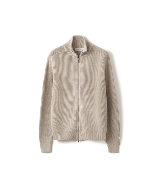 COSTUME O’CLOCK（コスチュームオクロック）の「[GIZA COTTON] WASHABLE HEAVY SADDLE ZIP-UP KNIT 6 COLOR COOSCD024（カーディガン/ボレロ・メンズ・ブラック/チャコール/グレー/ネイビー/ブラウン/オートミール・MEDIUM/LARGE）」の5枚目の写真