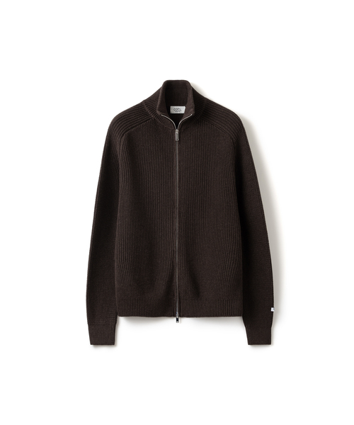 COSTUME O’CLOCK（コスチュームオクロック）の「[GIZA COTTON] WASHABLE HEAVY SADDLE ZIP-UP KNIT 6 COLOR COOSCD024（カーディガン/ボレロ・メンズ・ブラック/チャコール/グレー/ネイビー/ブラウン/オートミール・MEDIUM/LARGE）」の4枚目の写真