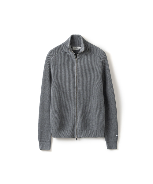 COSTUME O’CLOCK（コスチュームオクロック）の「[GIZA COTTON] WASHABLE HEAVY SADDLE ZIP-UP KNIT 6 COLOR COOSCD024（カーディガン/ボレロ・メンズ・ブラック/チャコール/グレー/ネイビー/ブラウン/オートミール・MEDIUM/LARGE）」の2枚目の写真