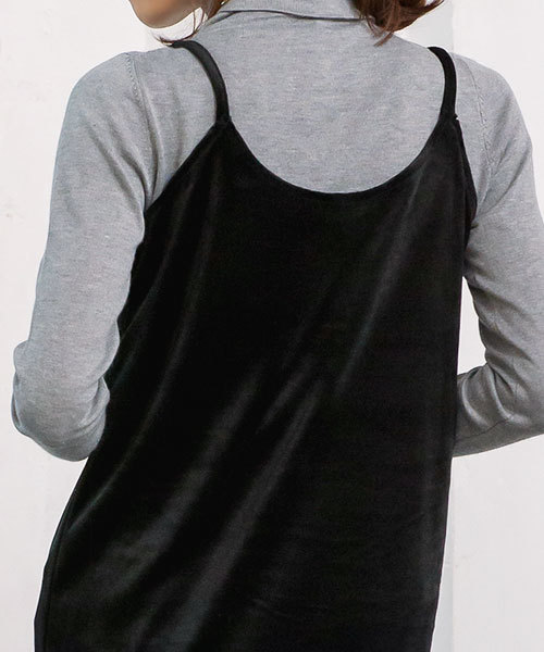 Pierrot(ピエロ)の「ベロアキャミワンピース(ワンピース・レディース・ブラウン/ネイビー/ブラック・M/L)」の12枚目の写真