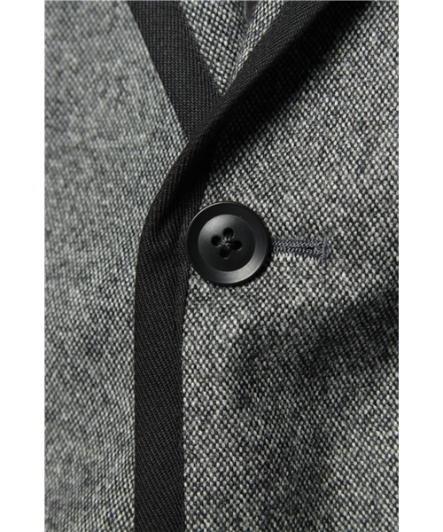 MEN'S MELROSE（メンズメルローズ）の「ストレッチホームスパン　セットアップトリミングジャケット（セットアップ・メンズ・ブラック/グレー・SMALL/MEDIUM/LARGE）」の6枚目の写真