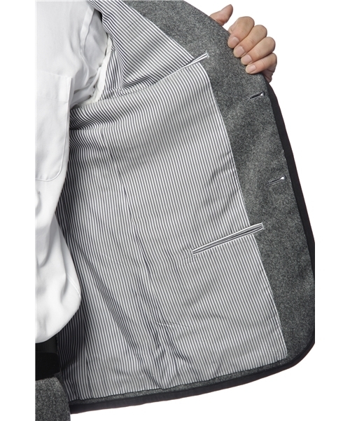 MEN'S MELROSE（メンズメルローズ）の「ストレッチホームスパン　セットアップトリミングジャケット（セットアップ・メンズ・ブラック/グレー・SMALL/MEDIUM/LARGE）」の7枚目の写真