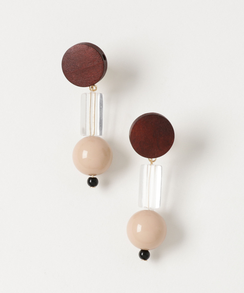 Shelly island(シェリーアイランド)の「【Shelly island】ウッド人気パーツ組み合わせピアス(ピアス(両耳用)・レディース・ブルー/ピンク・FREE)」の1枚目の写真