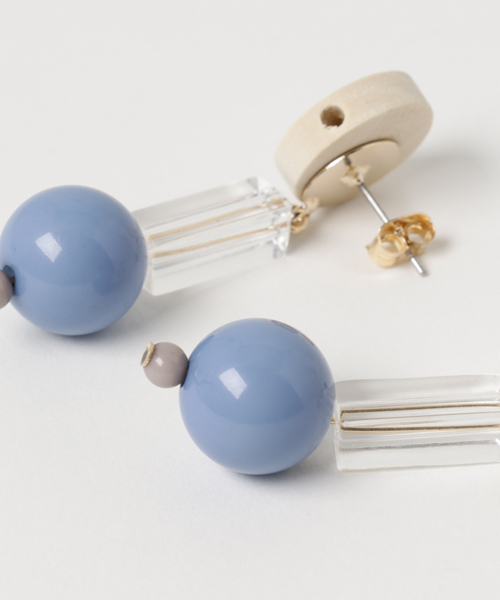 Shelly island(シェリーアイランド)の「【Shelly island】ウッド人気パーツ組み合わせピアス(ピアス(両耳用)・レディース・ブルー/ピンク・FREE)」の4枚目の写真