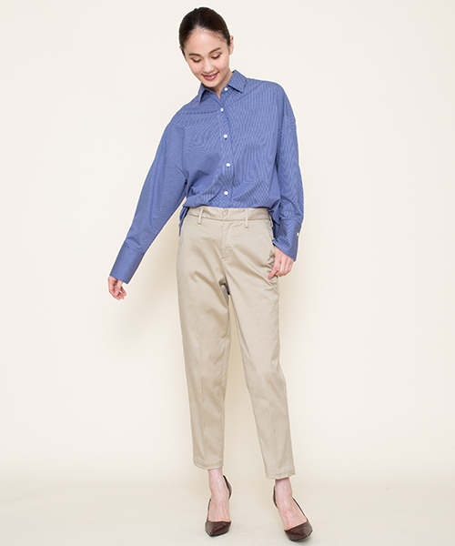 MARIEBELLE　JEAN（マリベルジーン）の「テーパード トラウザー カラーパンツ   KIR(キール)（スラックス・レディース・サンドベージュ/ライトグレー/サーモンピンク/ネイビー/ライトグリーン/オレンジ/グリーン/イエロー・27inch/26inch/24inch/23inch/25inch）」の18枚目の写真