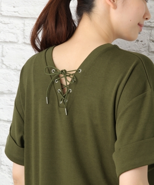 LEPSIM（レプシィム）の「2WAYレースアップワンピース 748201（ワンピース・レディース・オフホワイト/ブラック/カーキ・LARGE/MEDIUM）」の9枚目の写真