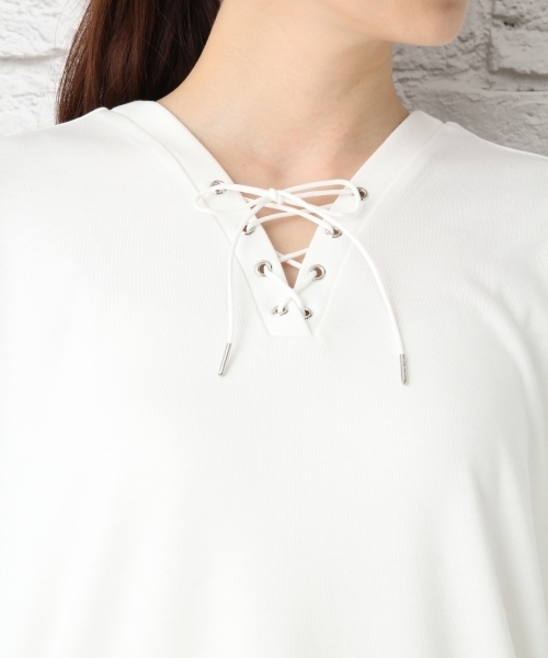 LEPSIM（レプシィム）の「2WAYレースアップワンピース 748201（ワンピース・レディース・オフホワイト/ブラック/カーキ・LARGE/MEDIUM）」の12枚目の写真