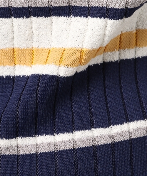 un dix cors(アンディコール)の「ミックスボーダーニット(ニット/セーター・レディース・ボルドー/ネイビー・フリ-)」の5枚目の写真