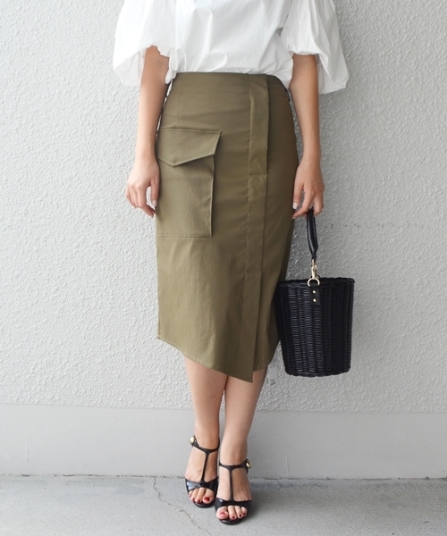 Prefer SHIPS（プリファーシップス）の「Prefer SHIPS: カーゴライクスカート（スカート・レディース・ブラック/オリーブ・36/38）」の2枚目の写真