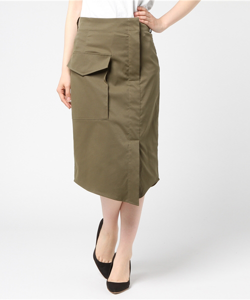 Prefer SHIPS（プリファーシップス）の「Prefer SHIPS: カーゴライクスカート（スカート・レディース・ブラック/オリーブ・36/38）」の6枚目の写真