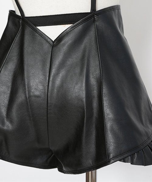 FICTION TOKYO（フィクショントーキョー）の「rp1264-Fake leather short pants パンツ（その他パンツ・レディース・ブラック/カーキ/ワインレッド・FREE）」の11枚目の写真