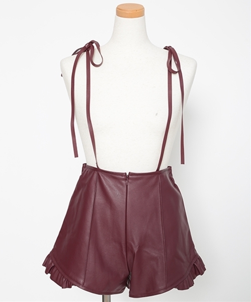 FICTION TOKYO（フィクショントーキョー）の「rp1264-Fake leather short pants パンツ（その他パンツ・レディース・ブラック/カーキ/ワインレッド・FREE）」の17枚目の写真