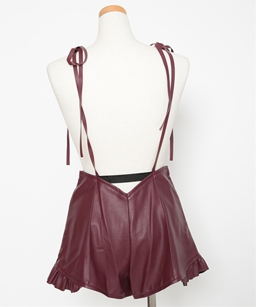 FICTION TOKYO（フィクショントーキョー）の「rp1264-Fake leather short pants パンツ（その他パンツ・レディース・ブラック/カーキ/ワインレッド・FREE）」の18枚目の写真