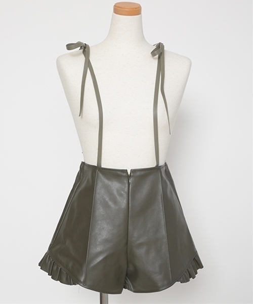 FICTION TOKYO（フィクショントーキョー）の「rp1264-Fake leather short pants パンツ（その他パンツ・レディース・ブラック/カーキ/ワインレッド・FREE）」の19枚目の写真