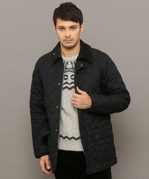 Barbour（バブアー）の「Barbour: 別注 キルティング/ウール ビデイル (ソリッド)（ステンカラーコート・メンズ・ブラック/ネイビー/グレー/オリーブ/ダークブルー/ダークグレー/ヘザーグレー・40/38/36/34）」の10枚目の写真