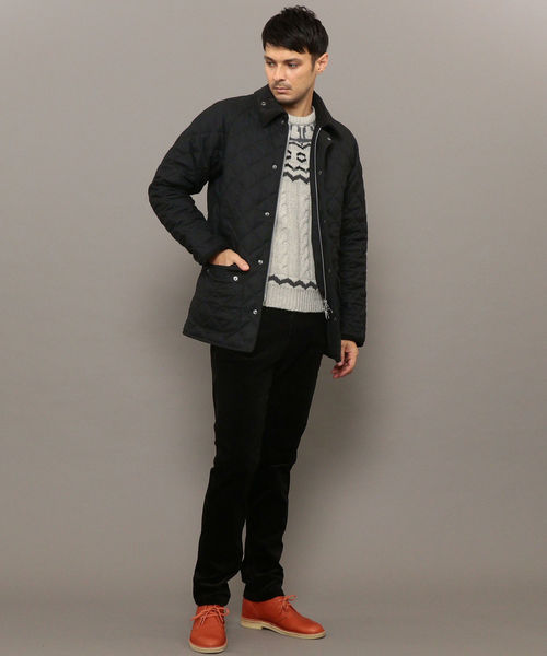 Barbour（バブアー）の「Barbour: 別注 キルティング/ウール ビデイル (ソリッド)（ステンカラーコート・メンズ・ブラック/ネイビー/グレー/オリーブ/ダークブルー/ダークグレー/ヘザーグレー・40/38/36/34）」の9枚目の写真