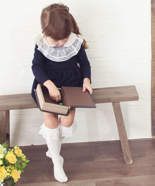 Rora（ローラ）の「ブリーズ ワンピース フォーマル ネイビー 紺色 レース（ワンピース・キッズ・ネイビー・90㎝/100cm/110cm/120cm/130cm/140cm）」の7枚目の写真