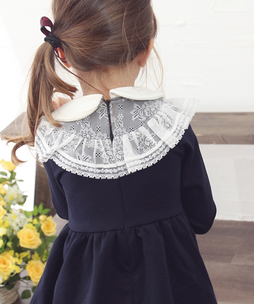 Rora（ローラ）の「ブリーズ ワンピース フォーマル ネイビー 紺色 レース（ワンピース・キッズ・ネイビー・90㎝/100cm/110cm/120cm/130cm/140cm）」の12枚目の写真