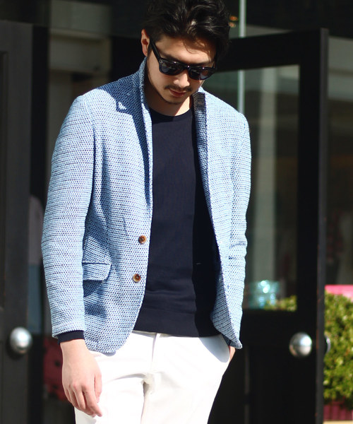 MEN'S BIGI（メンズビギ）の「ストレッチラッセルジャケット （テーラードジャケット・メンズ・ネイビー/サックスブルー・LL/S/M/L）」の3枚目の写真