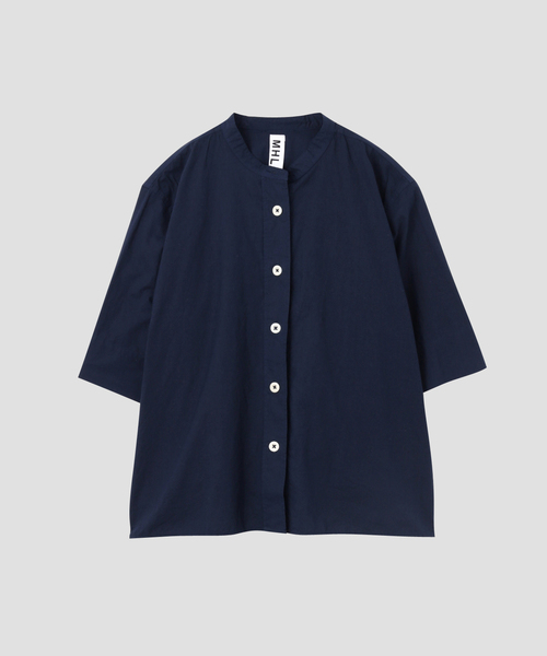 MHL.（エムエイチエル）の「COTTON RAMIE POPLIN（シャツ/ブラウス・レディース・ホワイト/ネイビー/イエロー・1/2/3）」の2枚目の写真