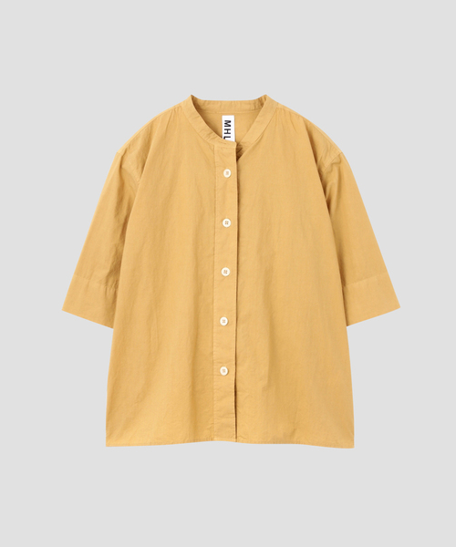 MHL.（エムエイチエル）の「COTTON RAMIE POPLIN（シャツ/ブラウス・レディース・ホワイト/ネイビー/イエロー・1/2/3）」の3枚目の写真