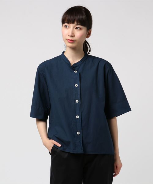 MHL.（エムエイチエル）の「COTTON RAMIE POPLIN（シャツ/ブラウス・レディース・ホワイト/ネイビー/イエロー・1/2/3）」の7枚目の写真