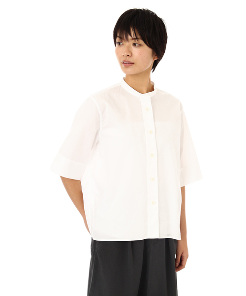 MHL.（エムエイチエル）の「COTTON RAMIE POPLIN（シャツ/ブラウス・レディース・ホワイト/ネイビー/イエロー・1/2/3）」の9枚目の写真