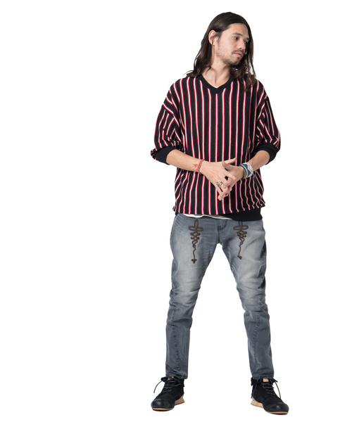 glamb(グラム)の「Napoleon tapered denim / ナポレオンテーパードデニム(デニムパンツ・メンズ・グレー/ブラック/ライトインディゴブルー/インディゴブルー・2/3/4/0/1)」の21枚目の写真