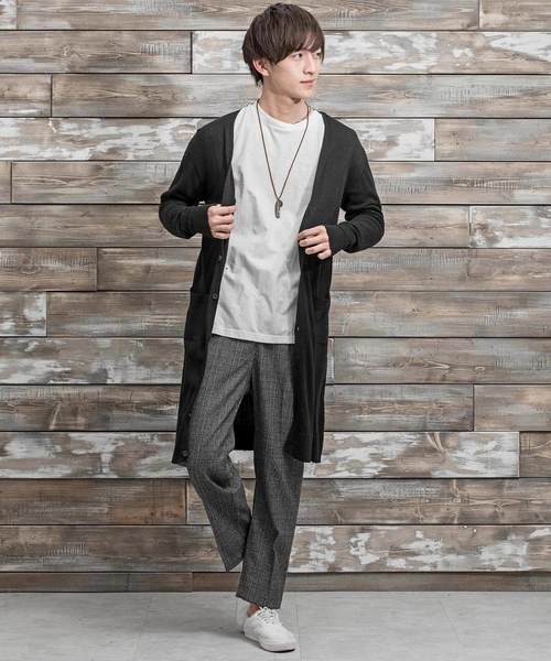 MinoriTY（マイノリティ）の「ハイゲージニットロングカーディガン コーディガン（カーディガン/ボレロ・メンズ・ブラック/ベージュ/ネイビー/グレー/オートミール・L/M）」の6枚目の写真