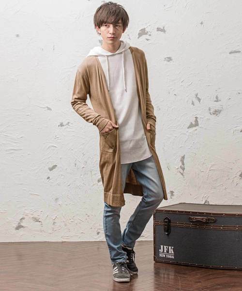 MinoriTY（マイノリティ）の「ハイゲージニットロングカーディガン コーディガン（カーディガン/ボレロ・メンズ・ブラック/ベージュ/ネイビー/グレー/オートミール・L/M）」の8枚目の写真