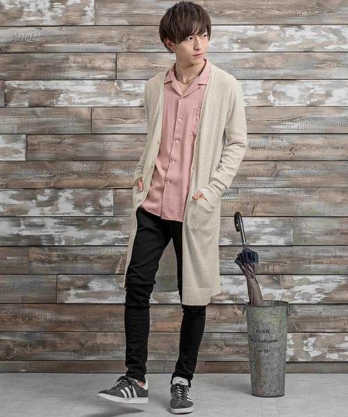 MinoriTY（マイノリティ）の「ハイゲージニットロングカーディガン コーディガン（カーディガン/ボレロ・メンズ・ブラック/ベージュ/ネイビー/グレー/オートミール・L/M）」の9枚目の写真