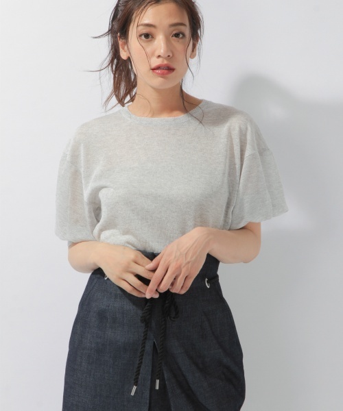 laboratory work（ラボラトリーワーク）の「ITALYラメニットプルオーバー（ニット/セーター・レディース・杢グレー/ブルー/イエロー・MEDIUM）」の3枚目の写真