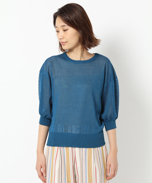 laboratory work（ラボラトリーワーク）の「ITALYラメニットプルオーバー（ニット/セーター・レディース・杢グレー/ブルー/イエロー・MEDIUM）」の19枚目の写真