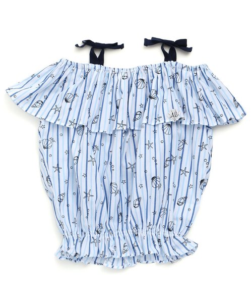 algy（アルジー）の「シェル柄ブラウス（シャツ/ブラウス・キッズ・ピンク/イエロー/ブルー・SMALL/MEDIUM/X-SMALL/XX-SMALL）」の2枚目の写真