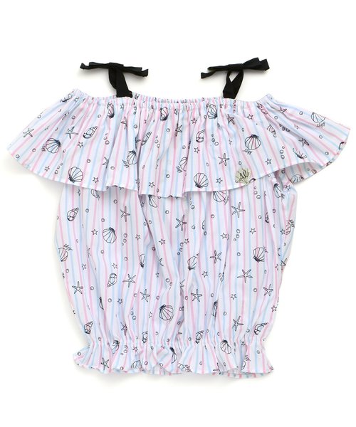 algy（アルジー）の「シェル柄ブラウス（シャツ/ブラウス・キッズ・ピンク/イエロー/ブルー・SMALL/MEDIUM/X-SMALL/XX-SMALL）」の6枚目の写真