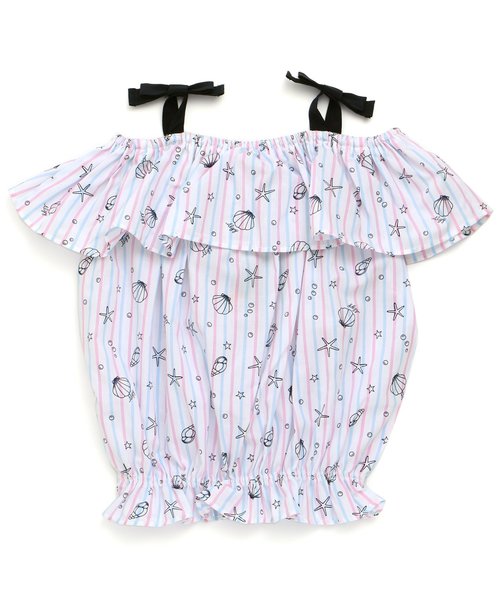 algy（アルジー）の「シェル柄ブラウス（シャツ/ブラウス・キッズ・ピンク/イエロー/ブルー・SMALL/MEDIUM/X-SMALL/XX-SMALL）」の8枚目の写真