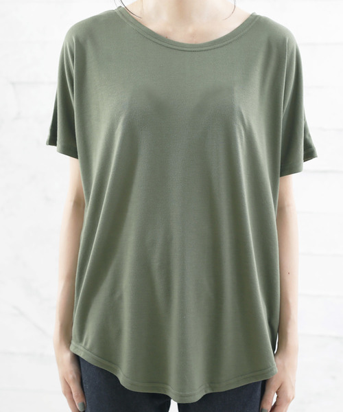 Girly Doll(ガーリードール)の「UネックTシャツPO(Tシャツ/カットソー・レディース・ブラック/グレー/オフホワイト/カーキ/イエロー・FREE)」の17枚目の写真