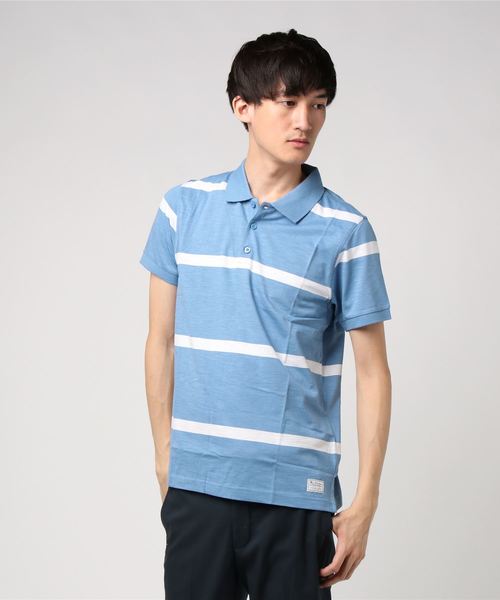 Ben Sherman(ベンシャーマン)の「ボーダーポロシャツ(ポロシャツ・メンズ・ネイビー/ライトブルー/ミント・MEDIUM/X-SMALL)」の2枚目の写真